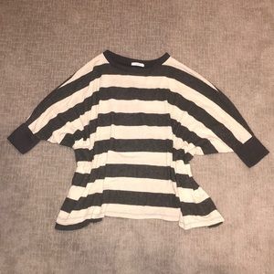 Cozy striped poncho shirt
